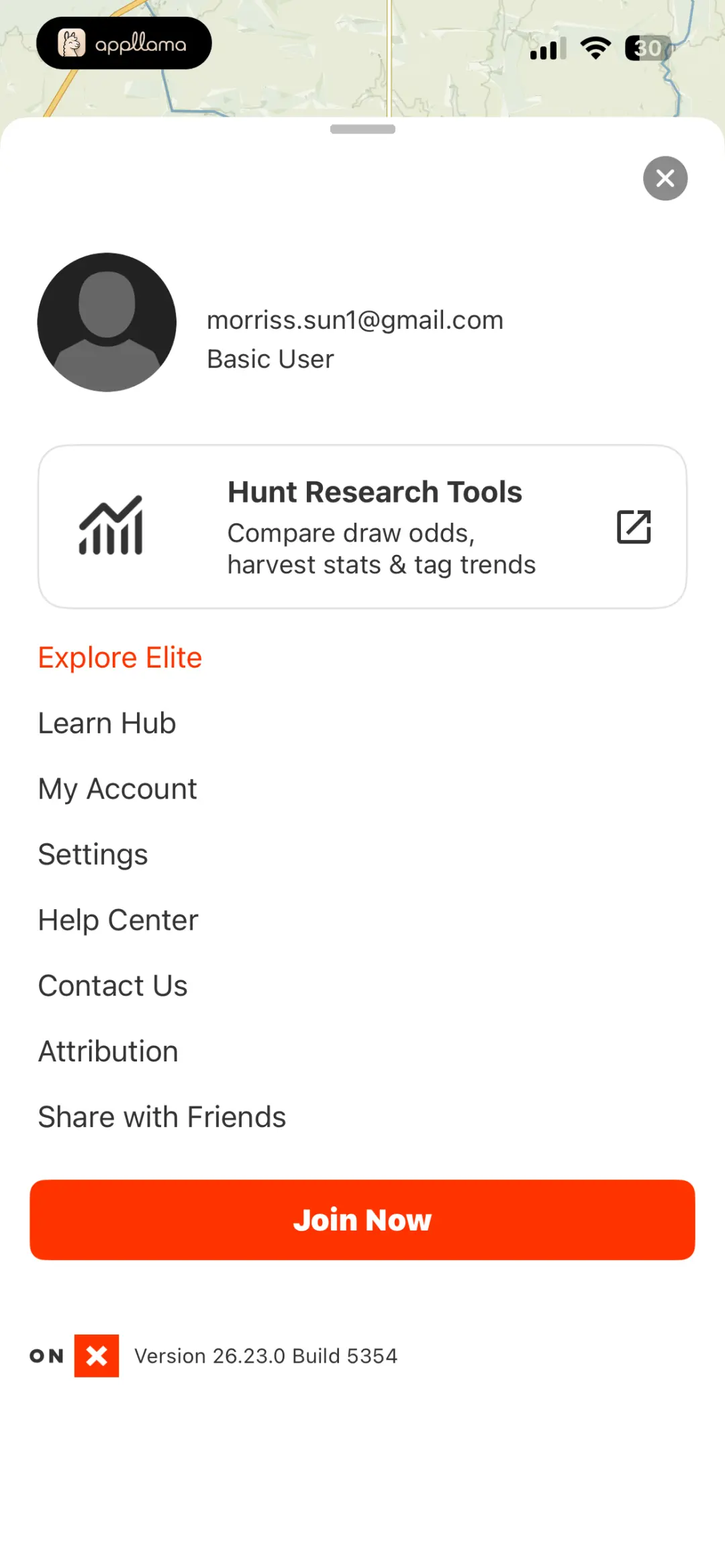 Account Menu