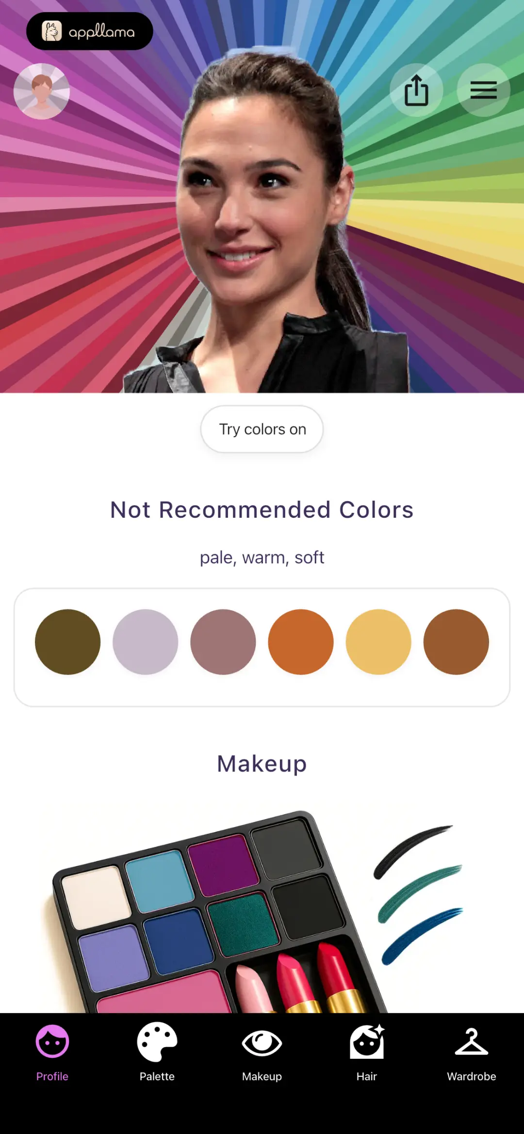 Avoid Colors & Makeup