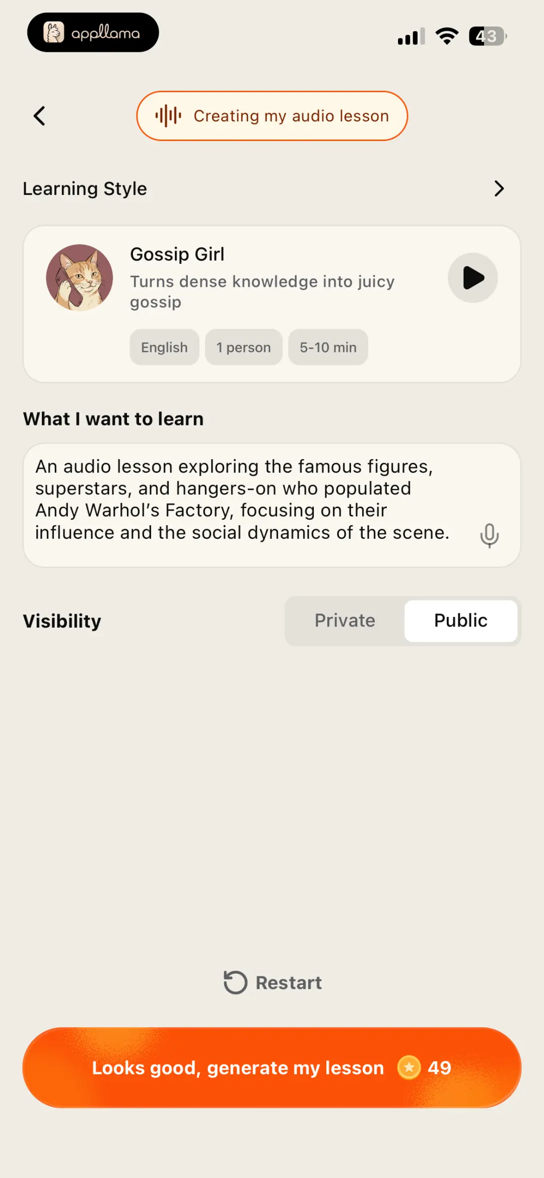 Learning Style Setup