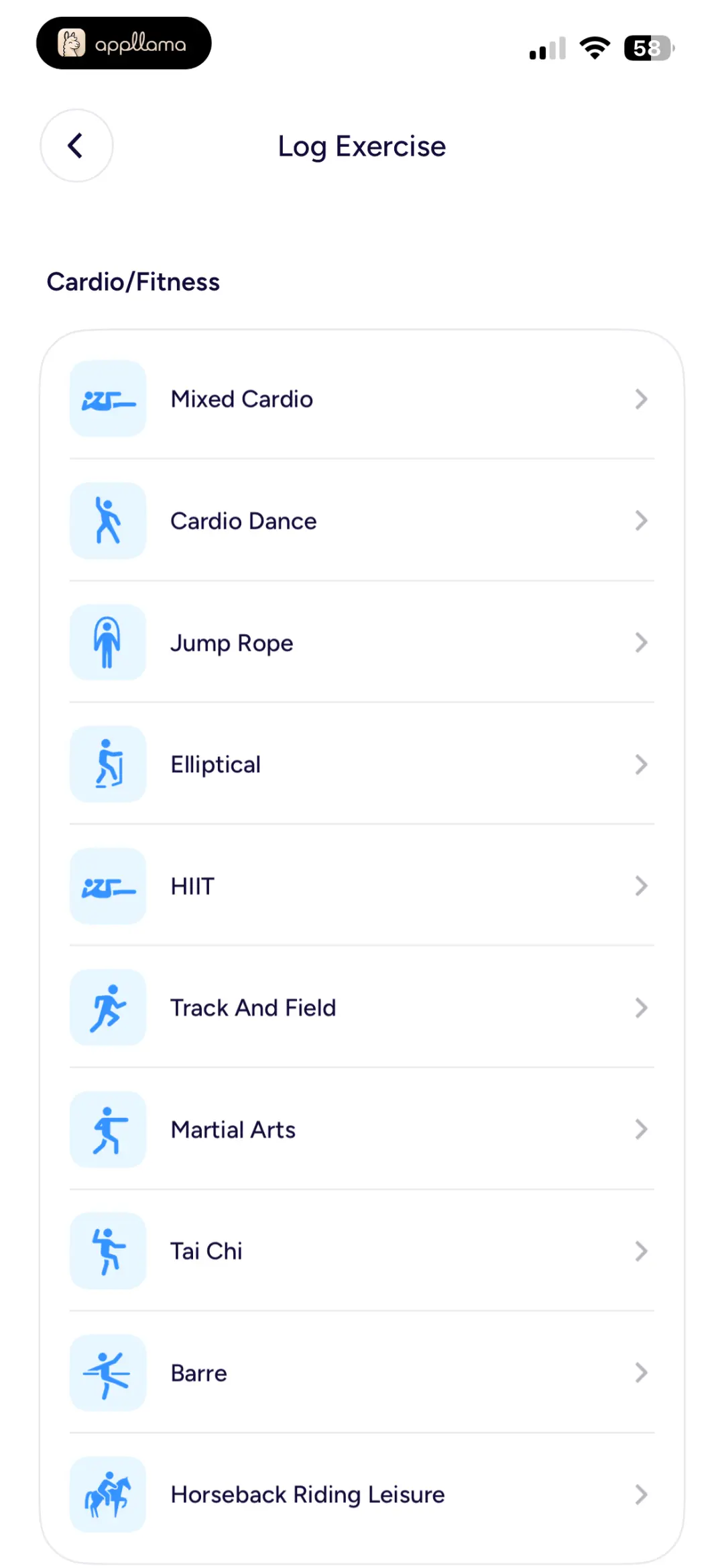 Exercise Log Picker