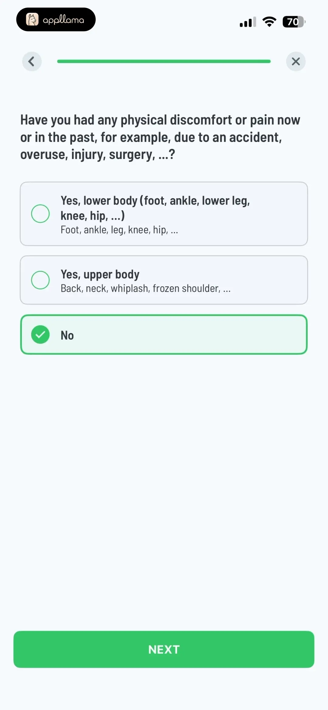 Injury History Question