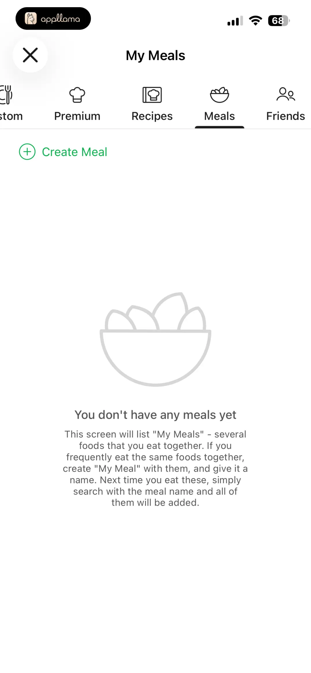 My Recipes Empty