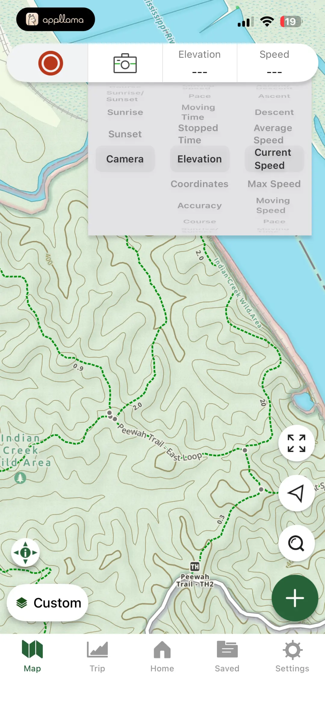 Activity Type Menu