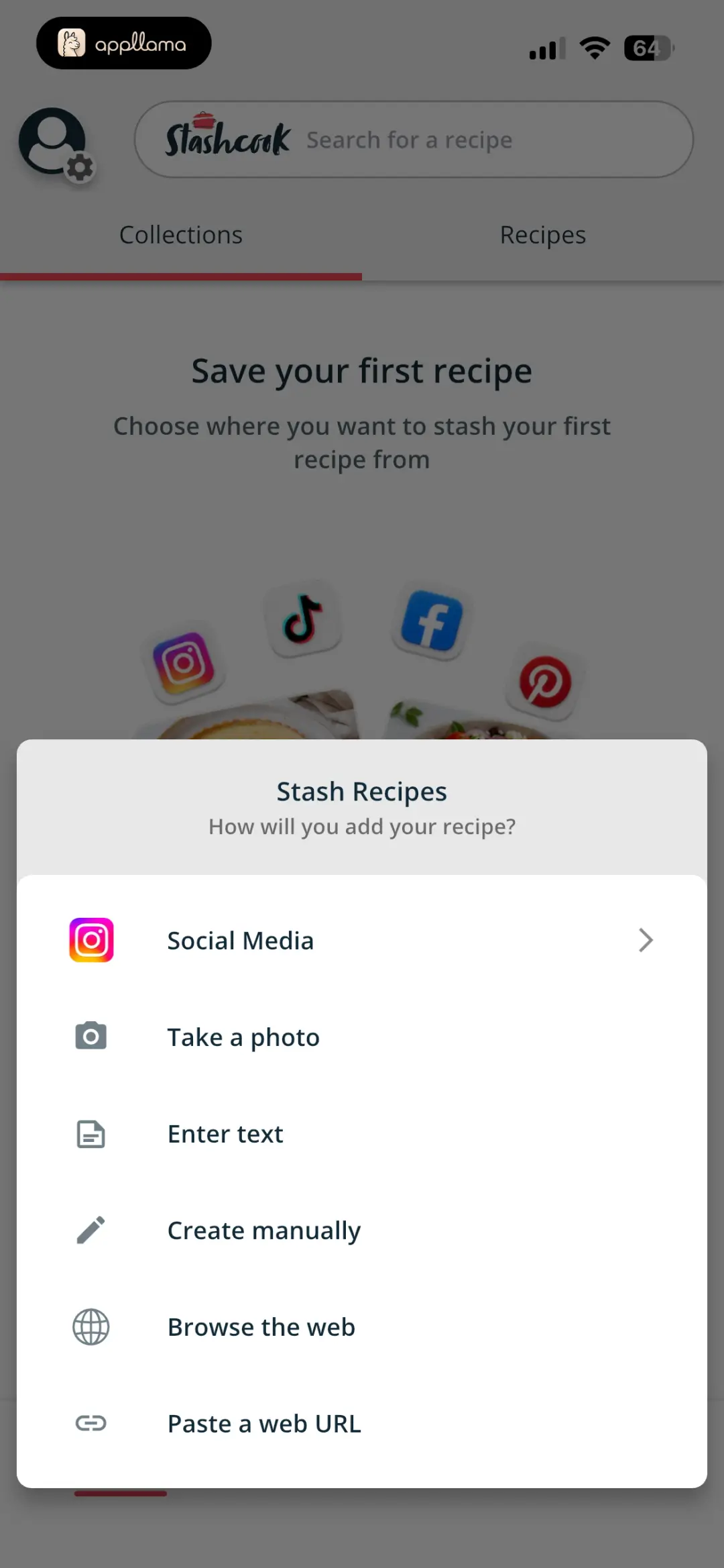Save Recipe Source Picker