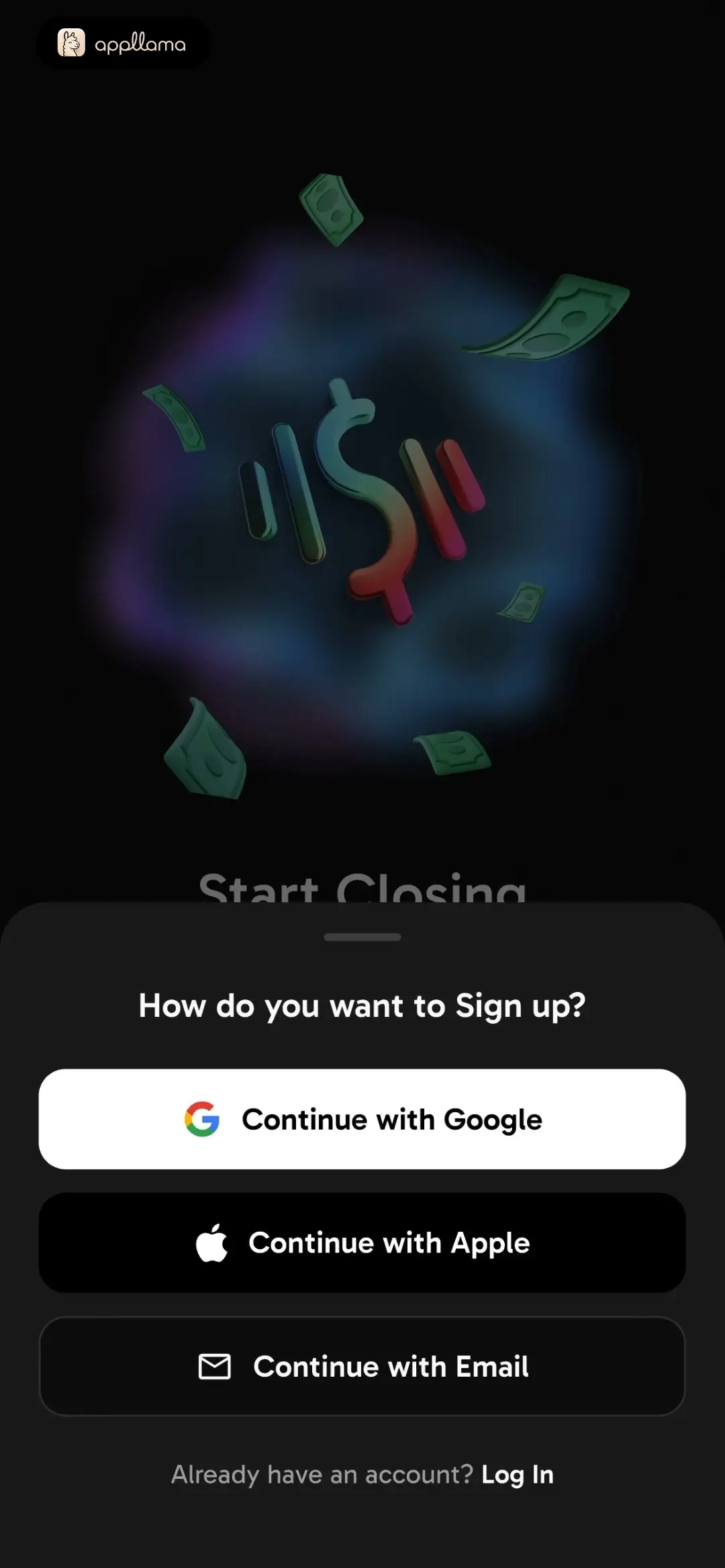 Sign Up Options