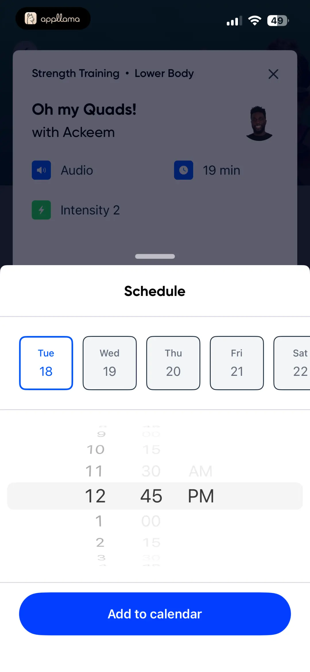 Schedule Workout