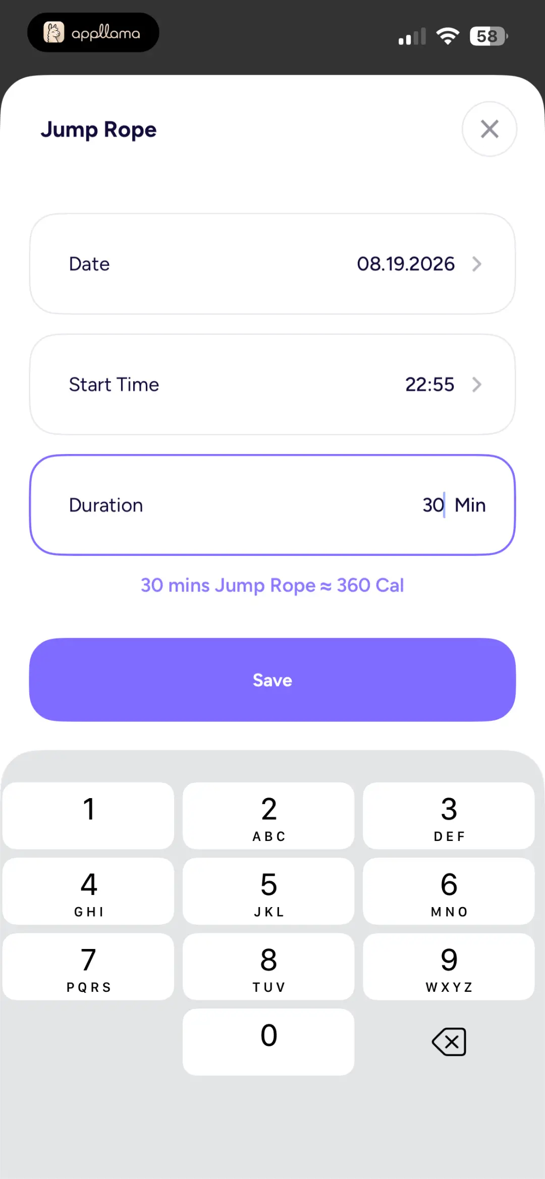 Log Calorie Burn