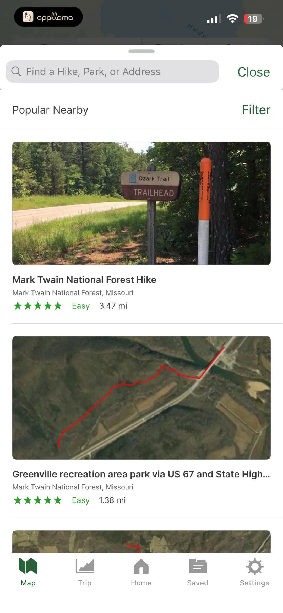 Trail Search Results