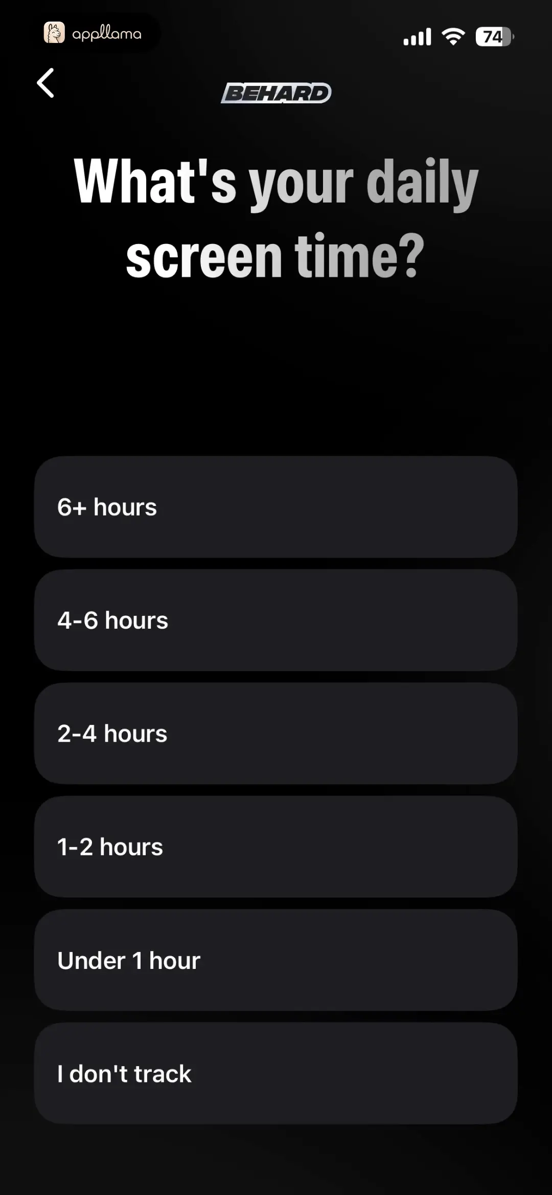 Screen Time Assessment