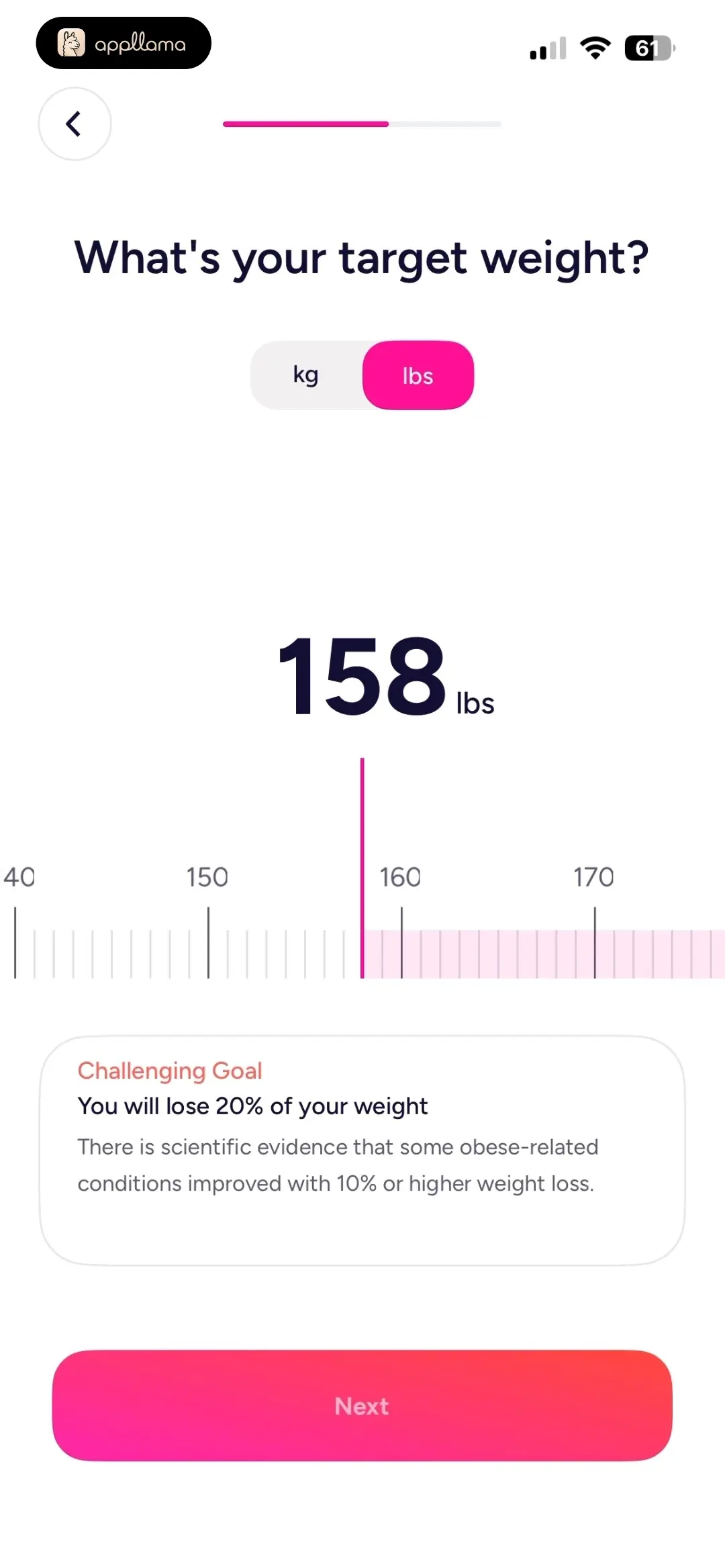 Target Weight Warning
