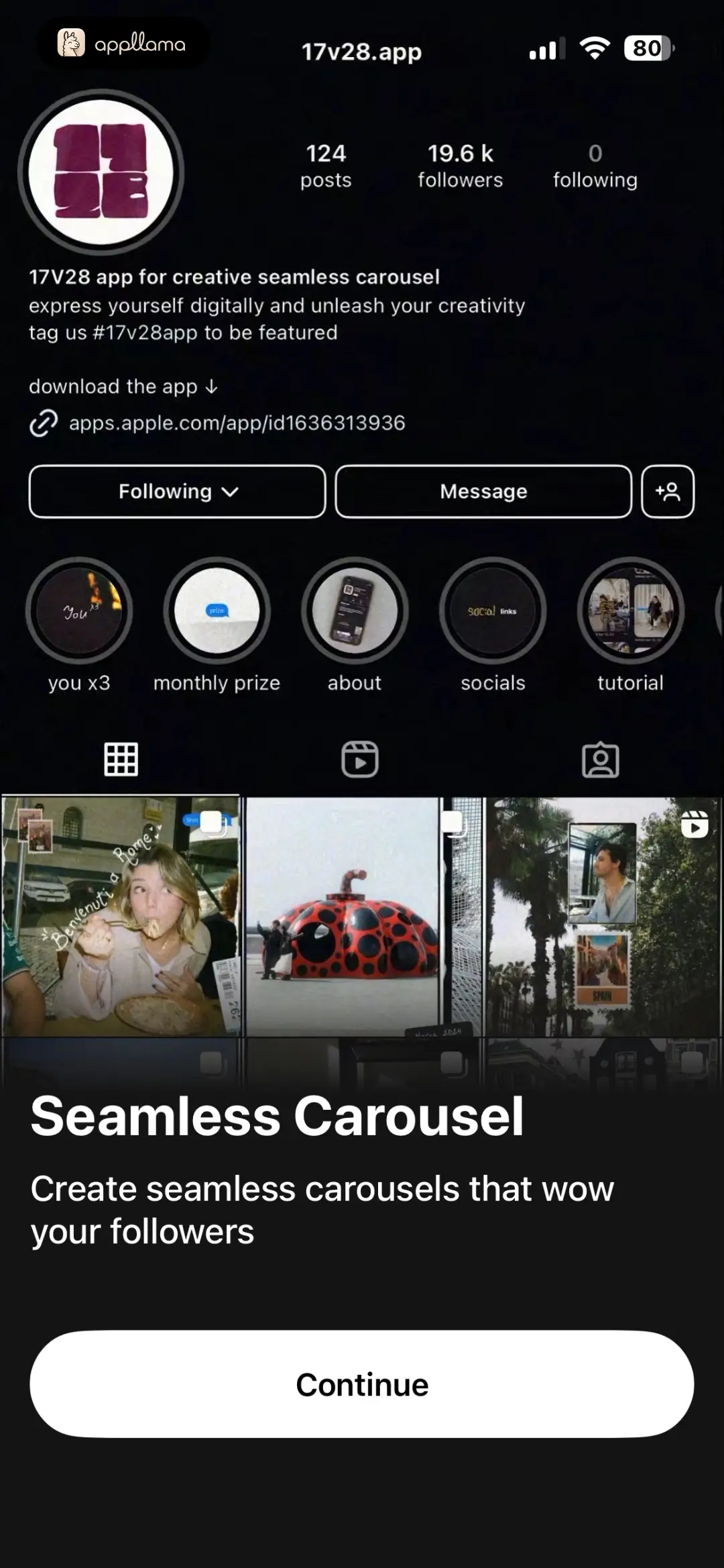 17V28: Creative Carousel home screen