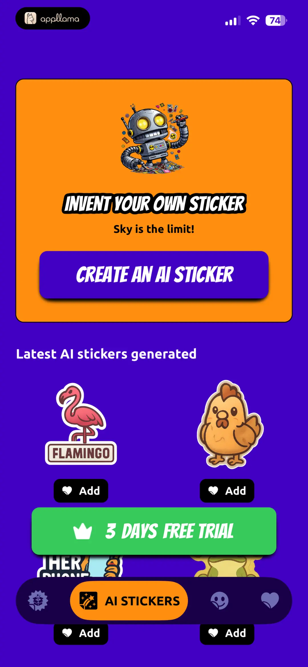 AI Sticker Home
