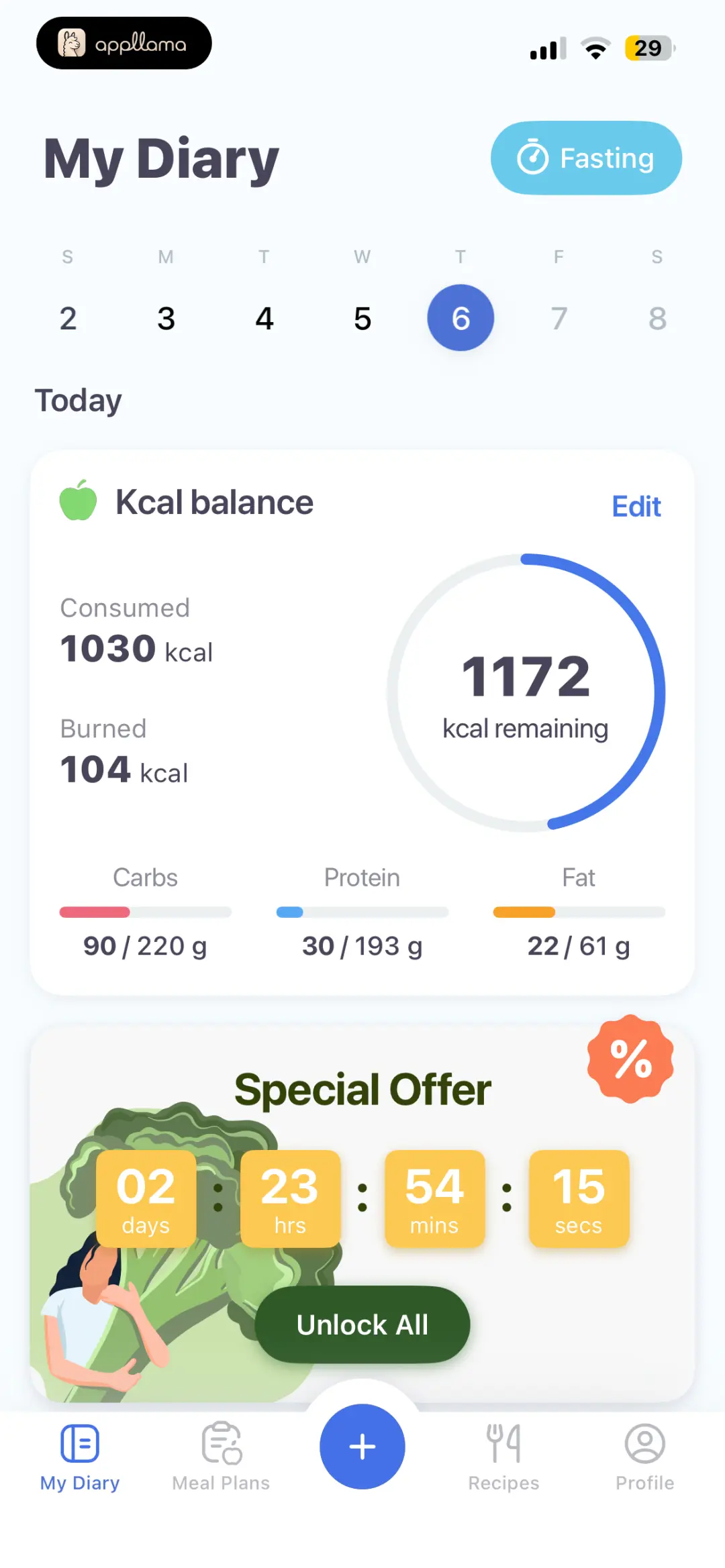 Diary Overview Offer