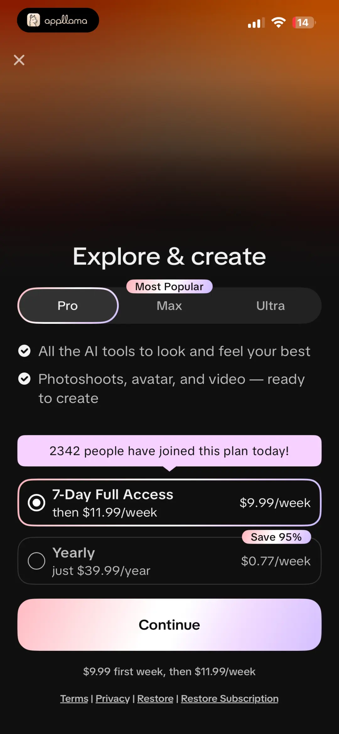 Pro Subscription Offer