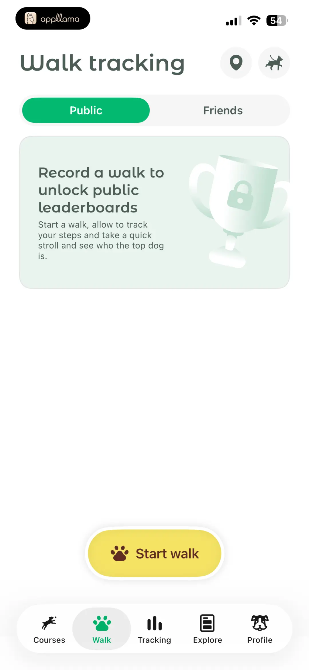 Walk Tracking Start