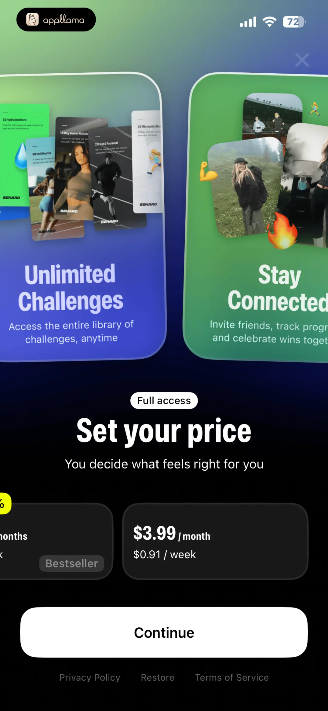 Set Your Price Paywall