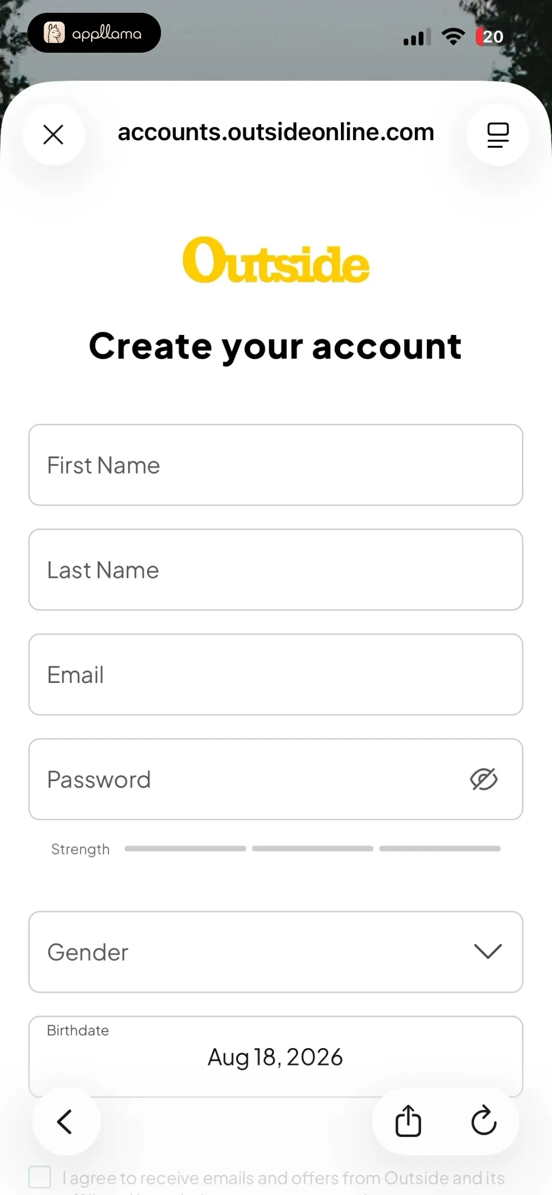Create Account
