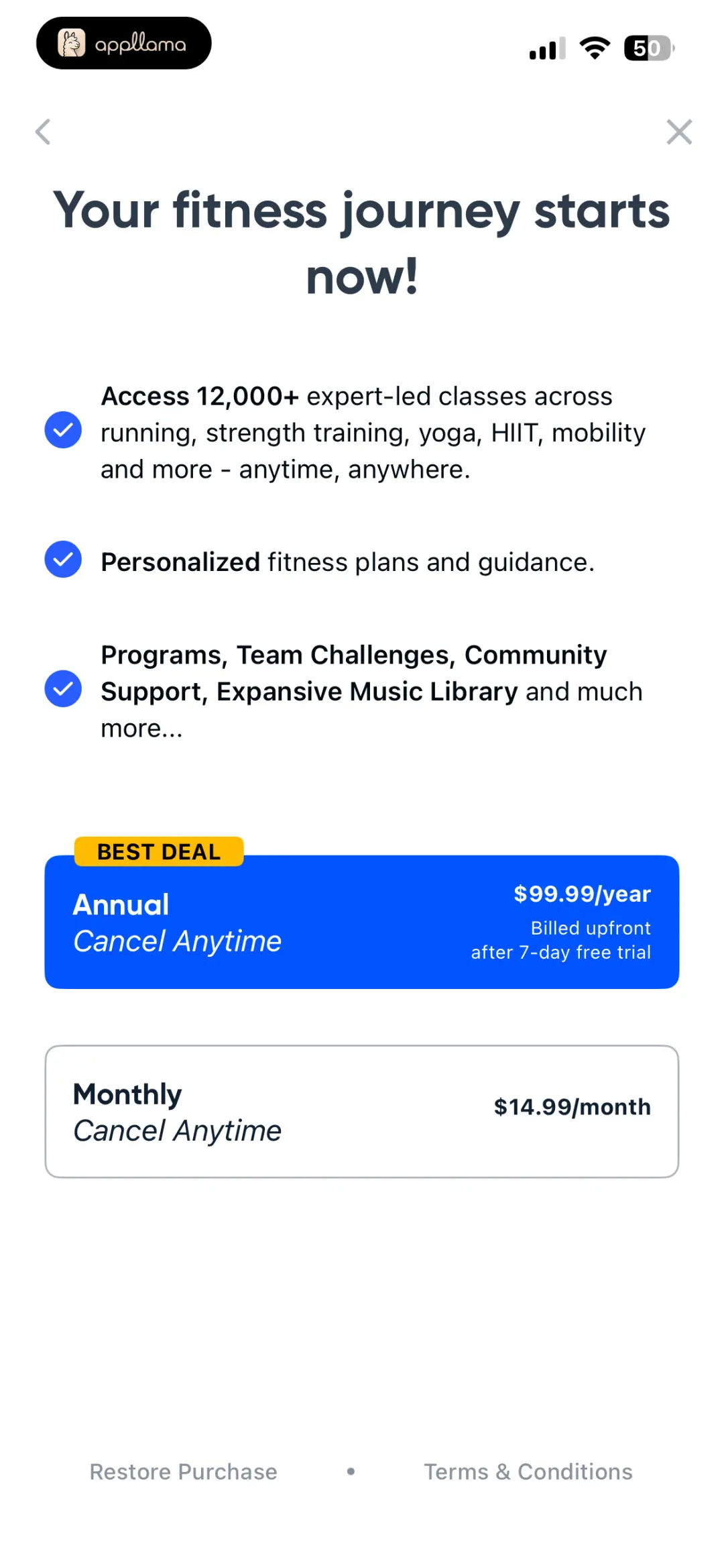 Subscription Plan Picker