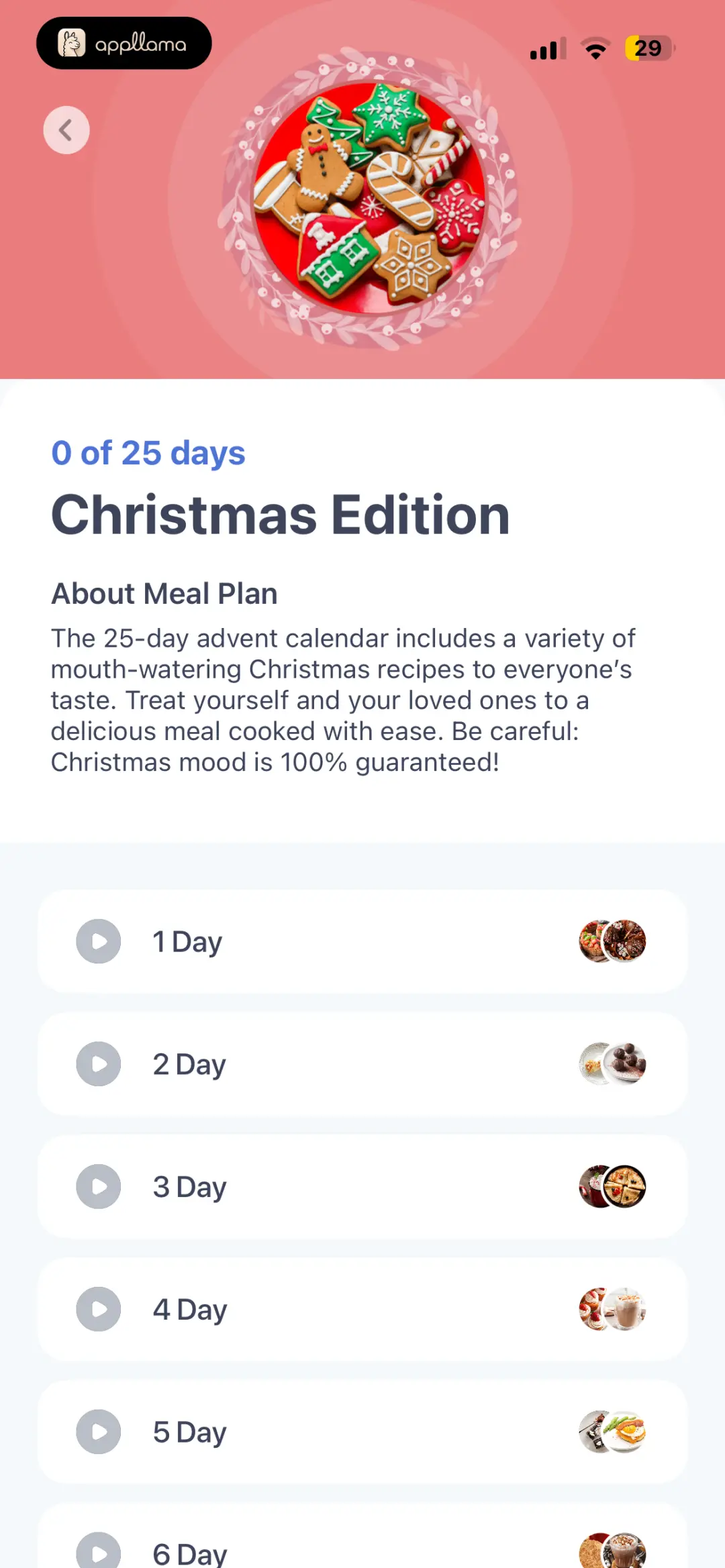 Christmas Plan Schedule