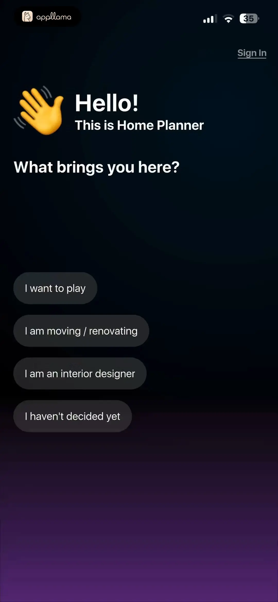 Home Planner AI：Room Design 3D Onboarding Choice
