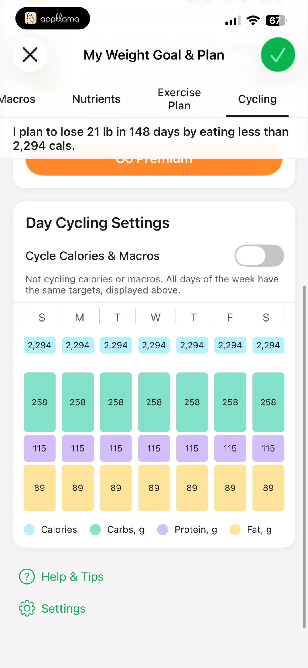 Calorie Cycling