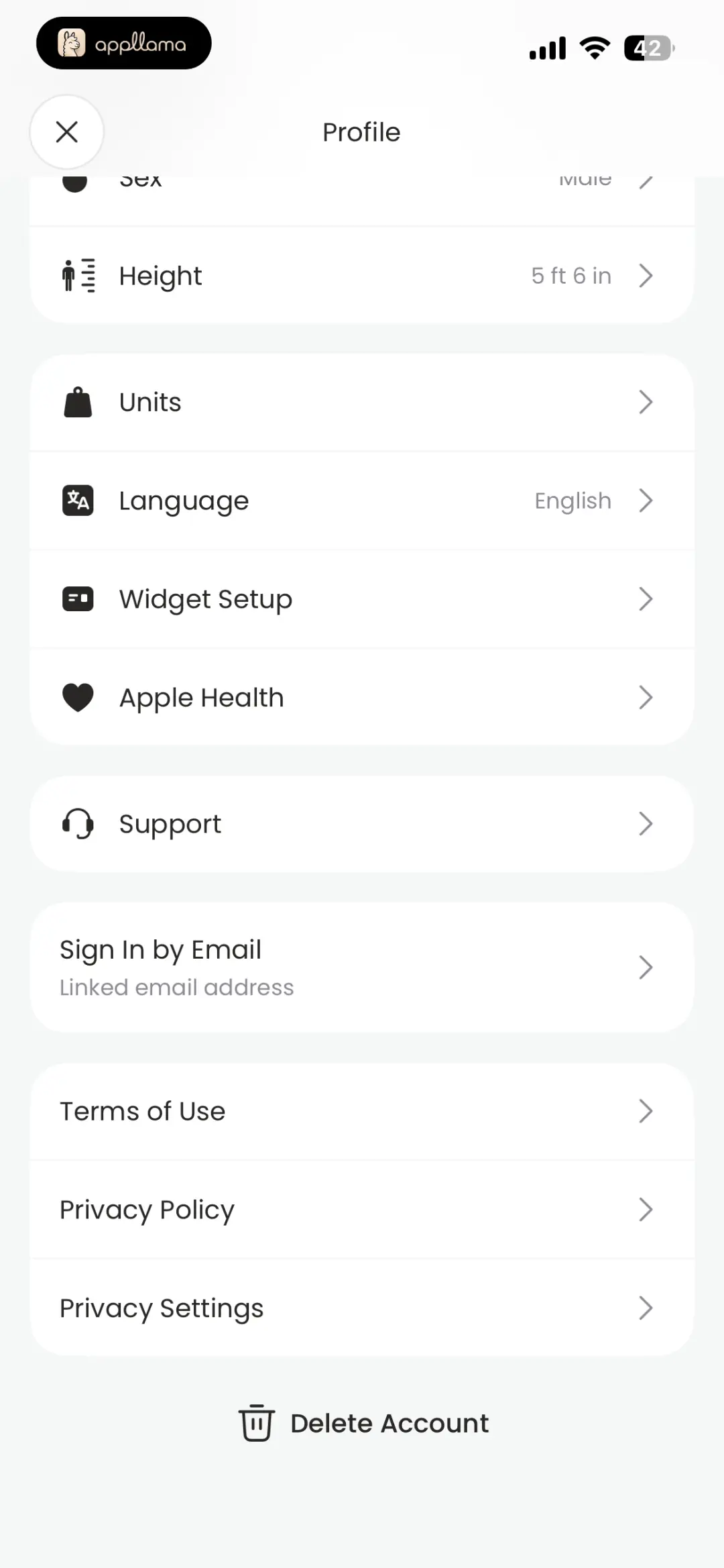 Profile Settings