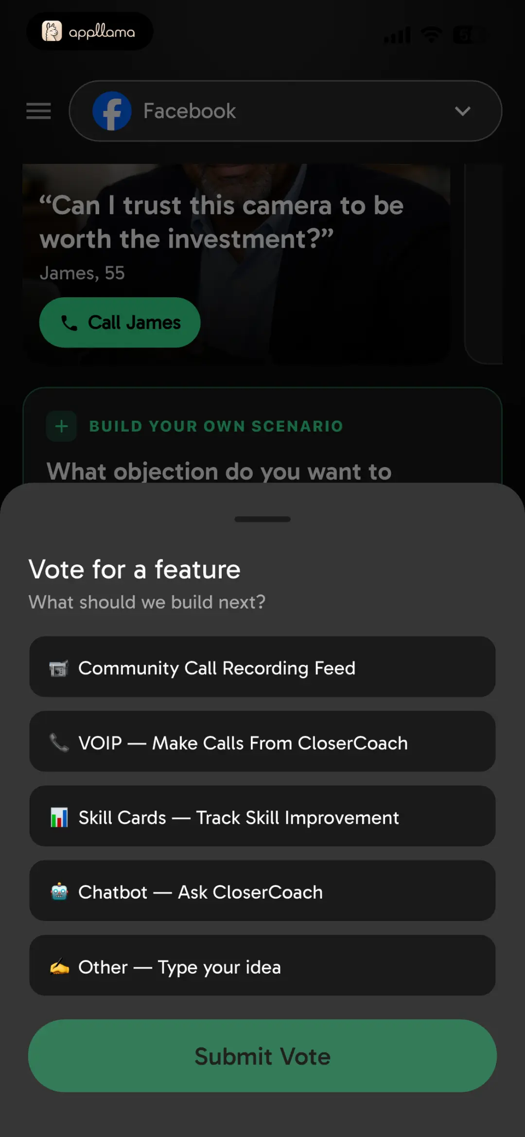 Feature Vote Sheet