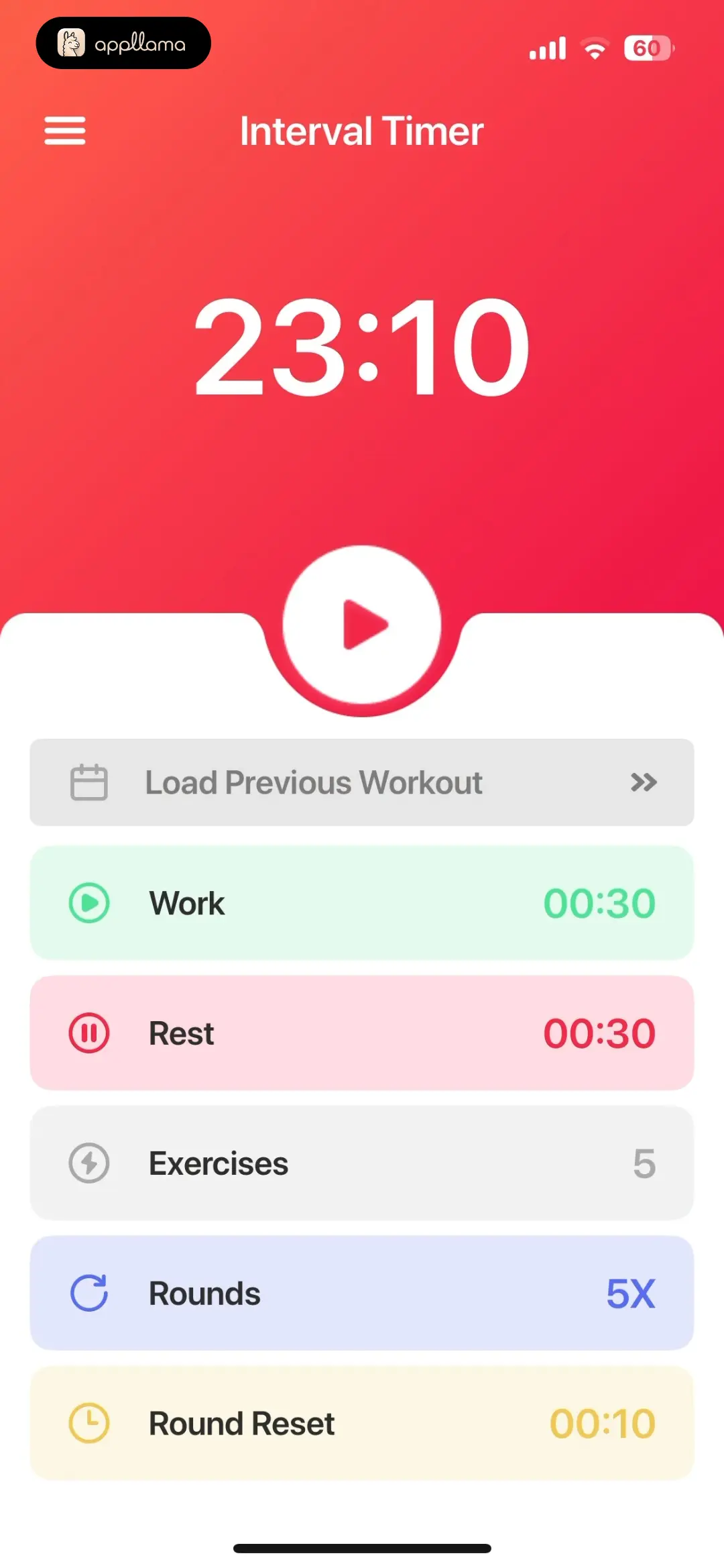 Interval Timer □ HIIT Timer Interval Timer Setup