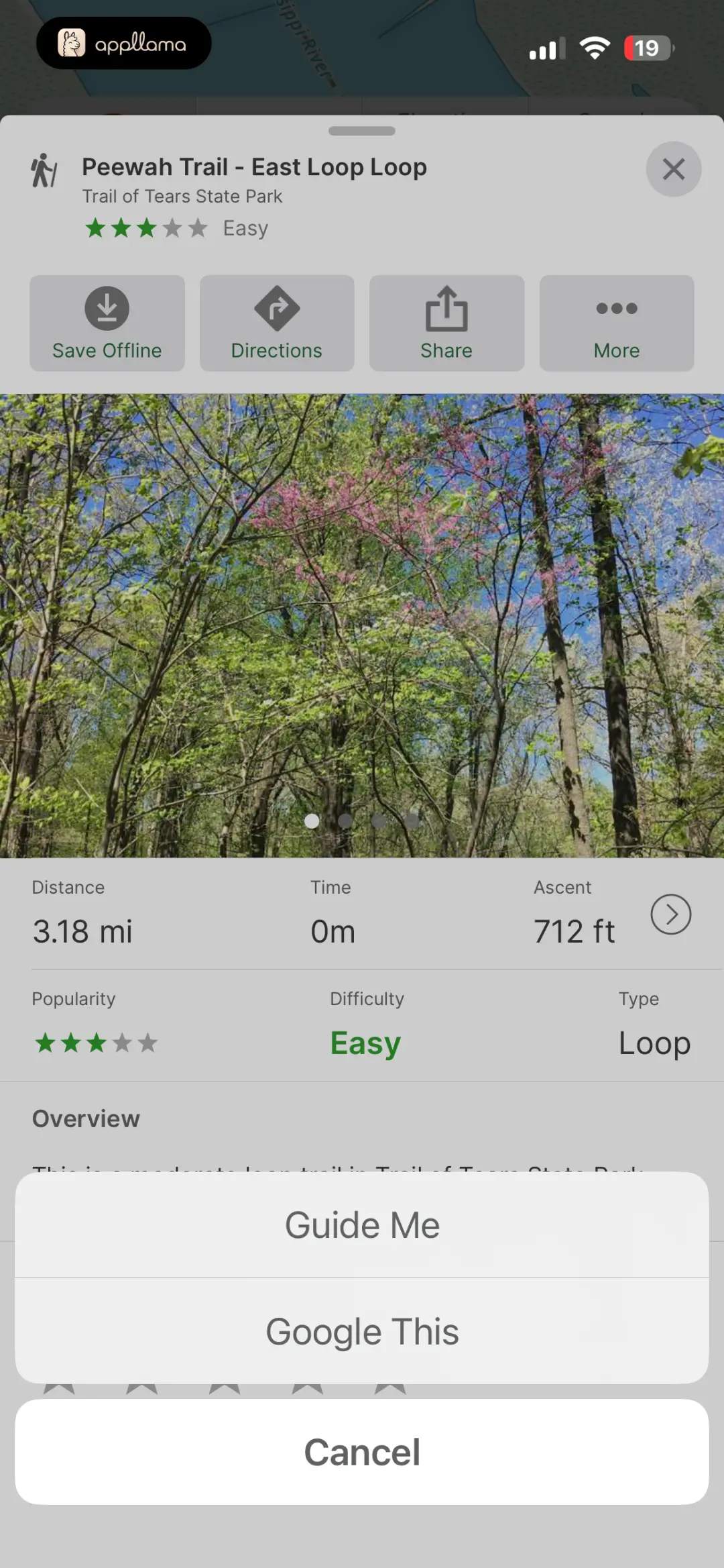 Trail Action Sheet