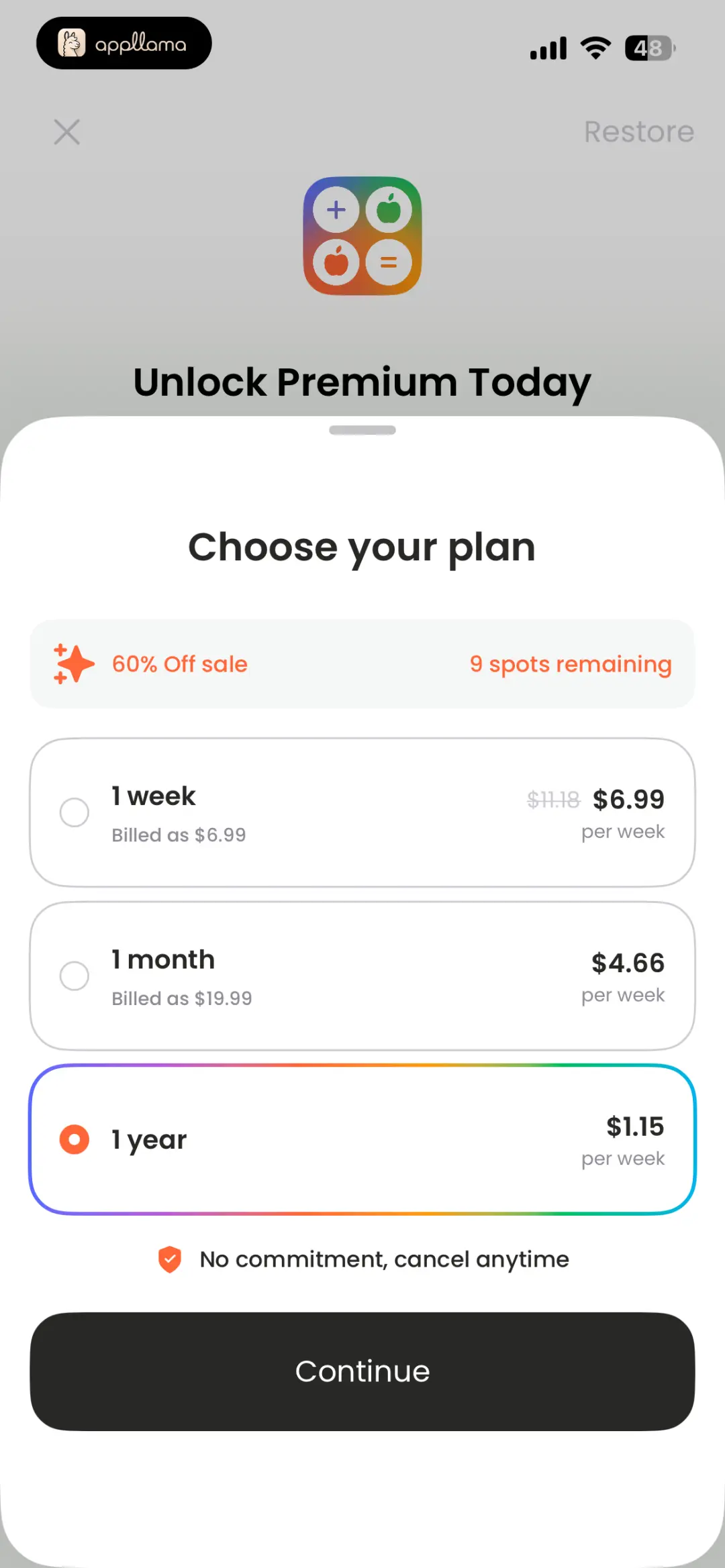 Subscription Plan Picker