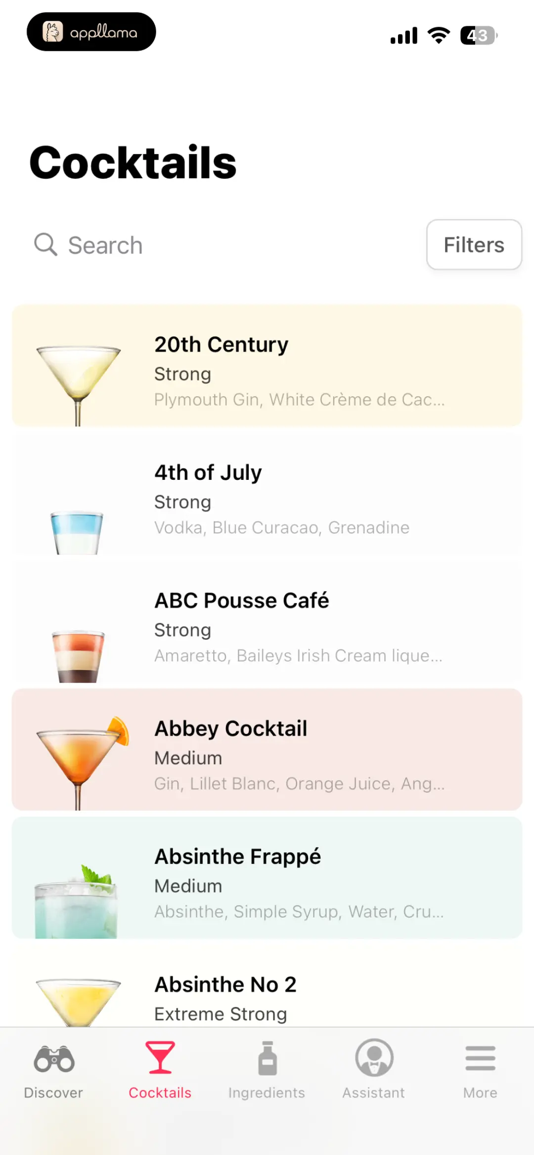 Cocktails Catalog