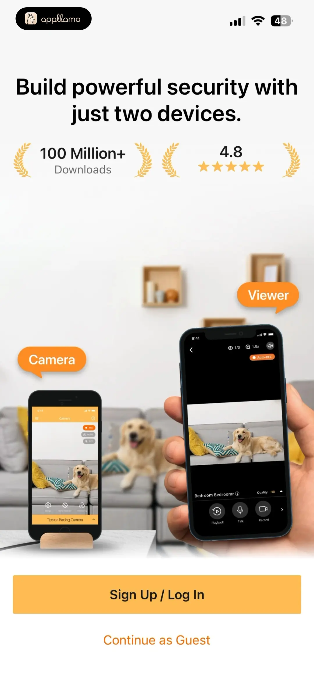 Alfred Camera: Home Security Welcome Login