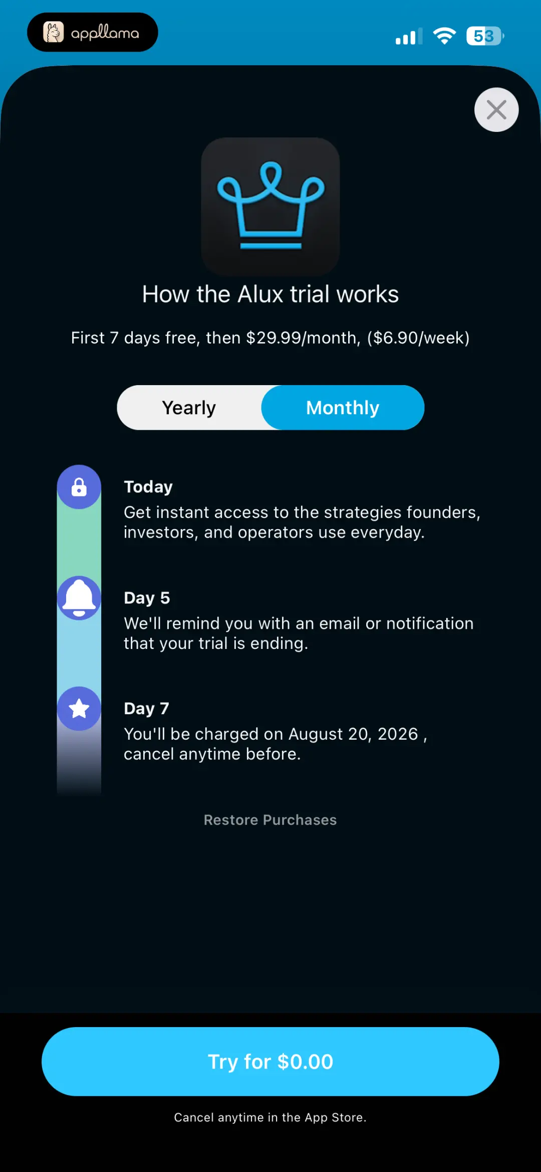 Monthly Trial Paywall