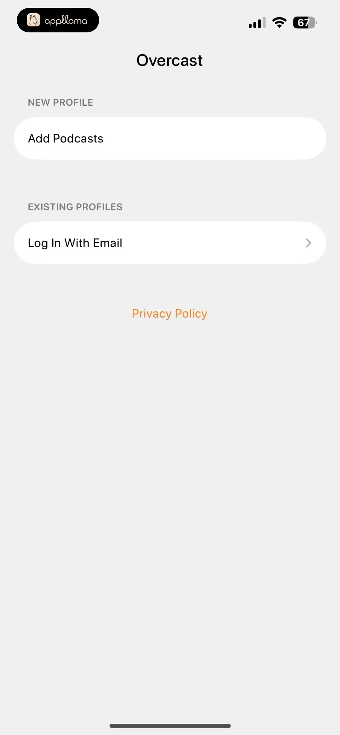 Profile Selection