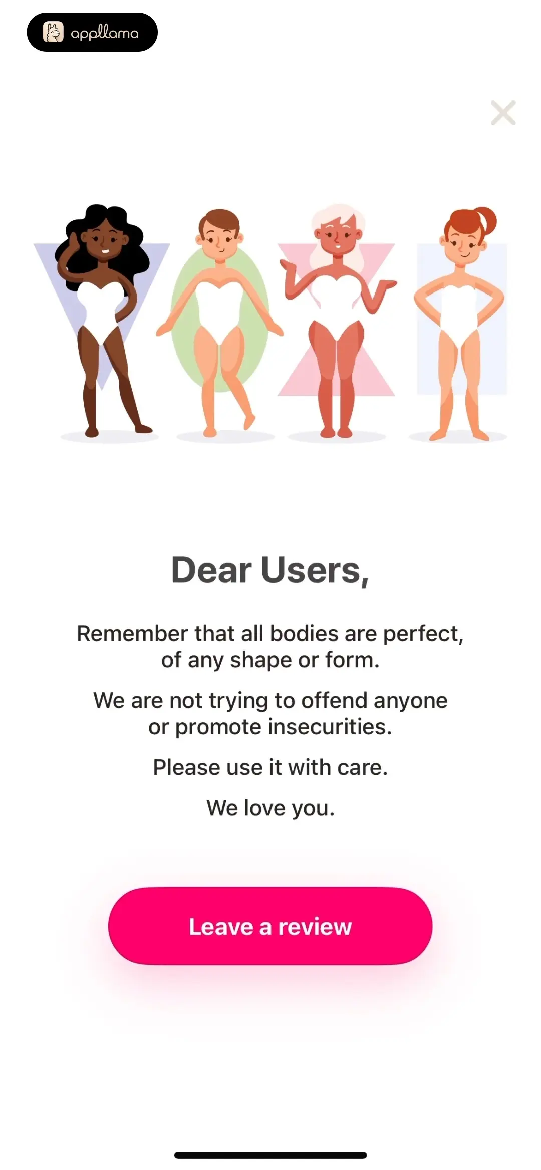 Body Tune - Face Photo Editor Body Positivity Notice