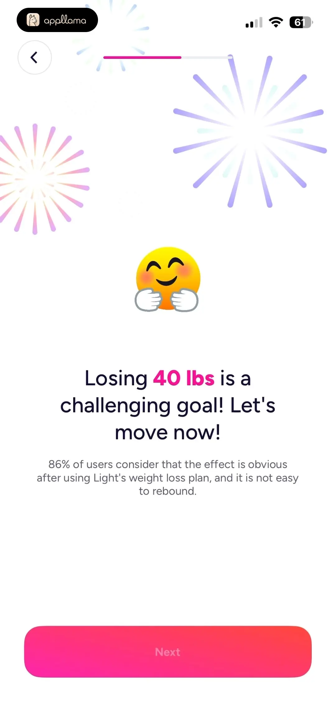 Weight Goal Confirmation
