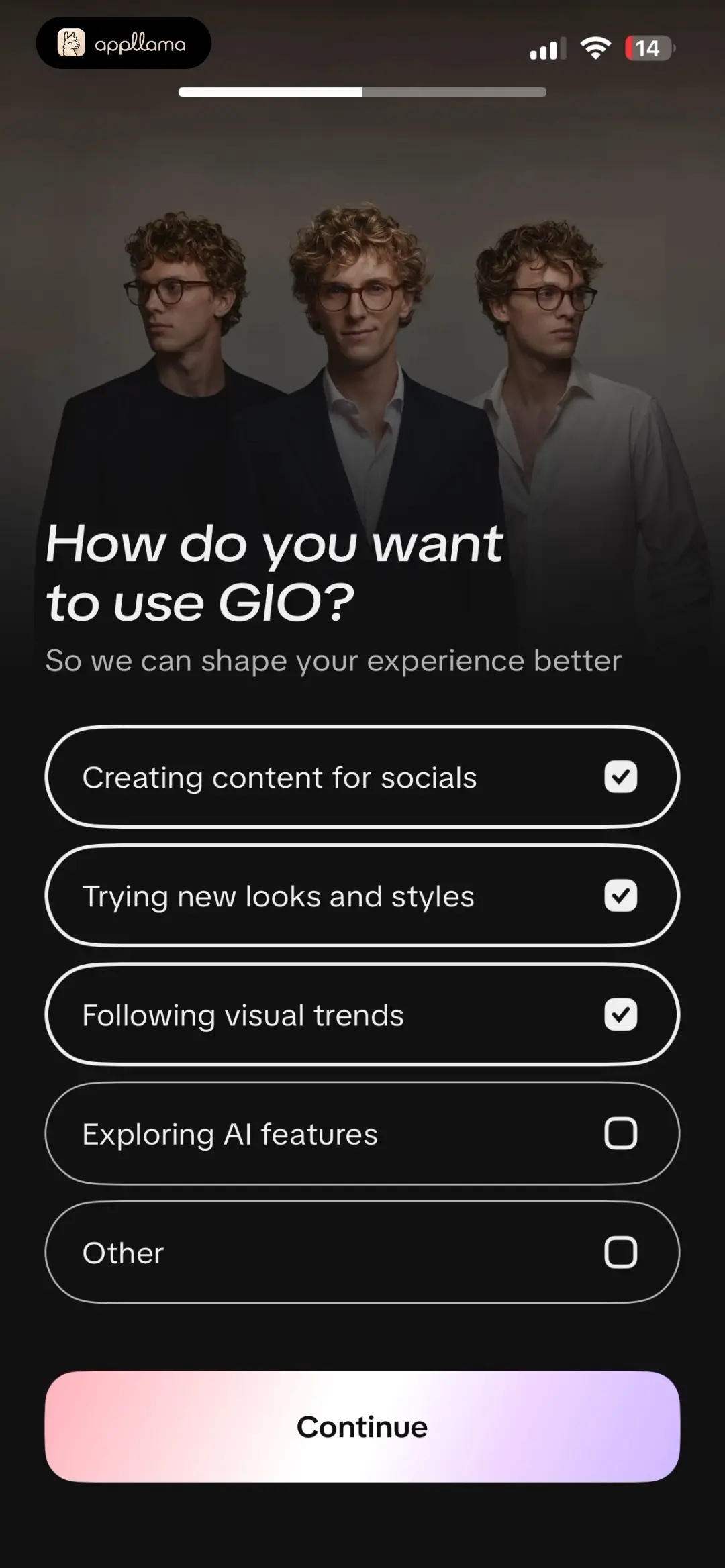 Usage Goals Selection