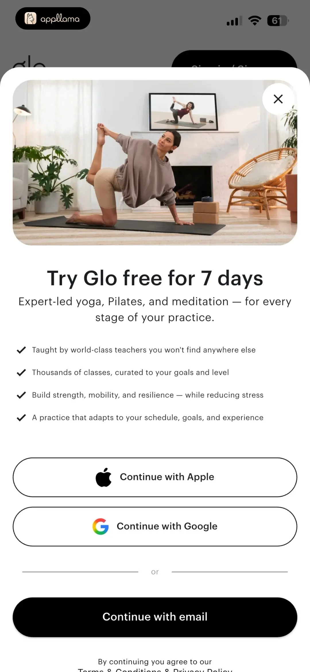 Glo | Yoga and Meditation App Trial Signup Offer