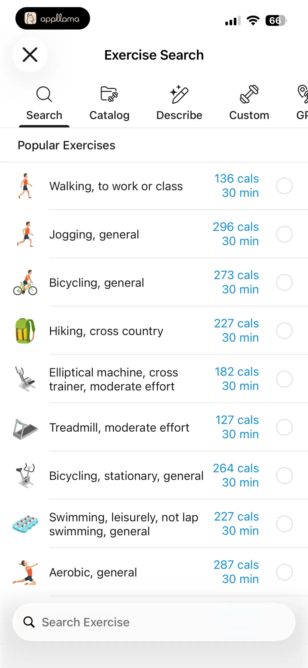 Exercise Search