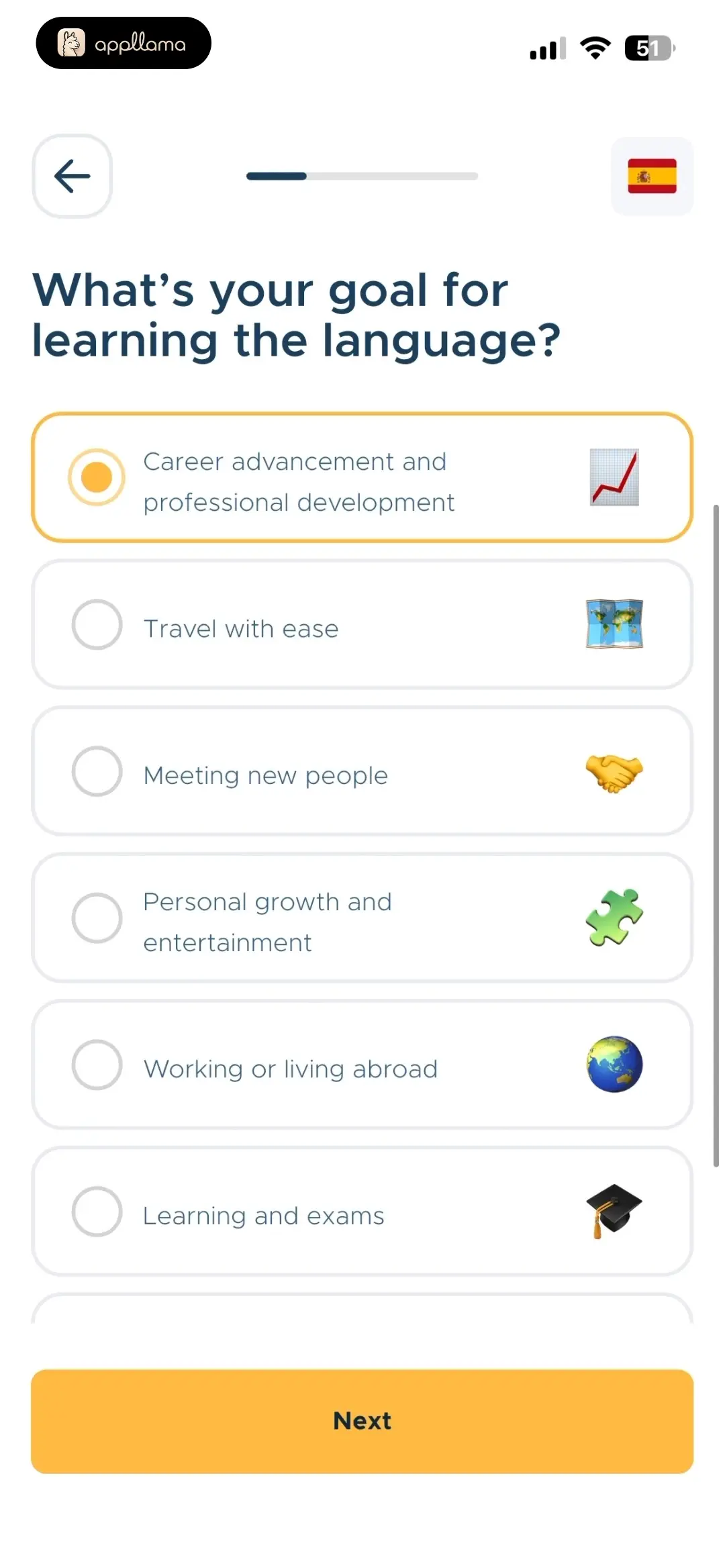 Learning Goal Select