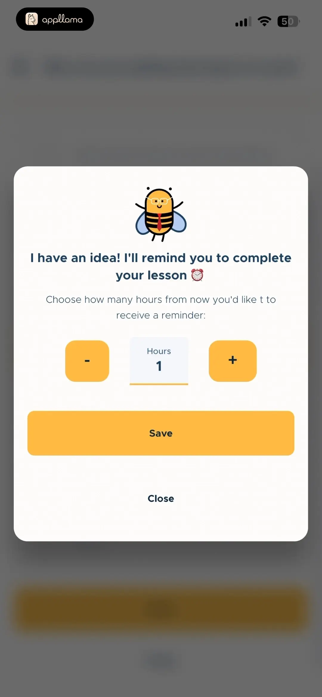 Lesson Duration Dialog
