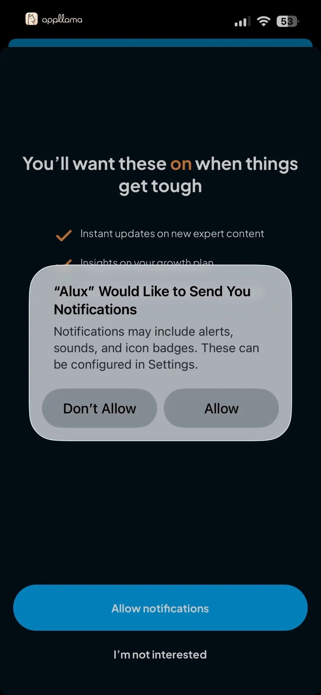iOS Notification Prompt