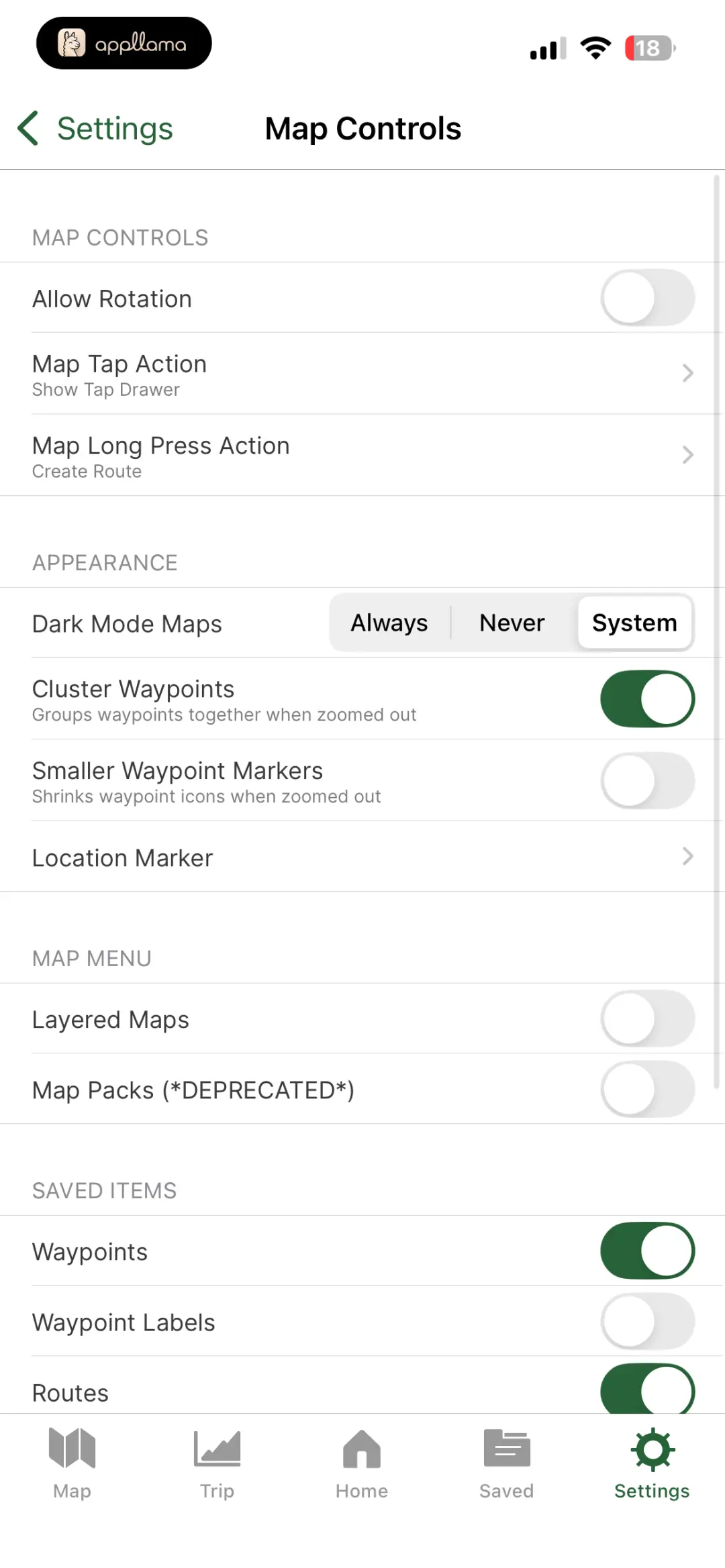 Map Controls Top