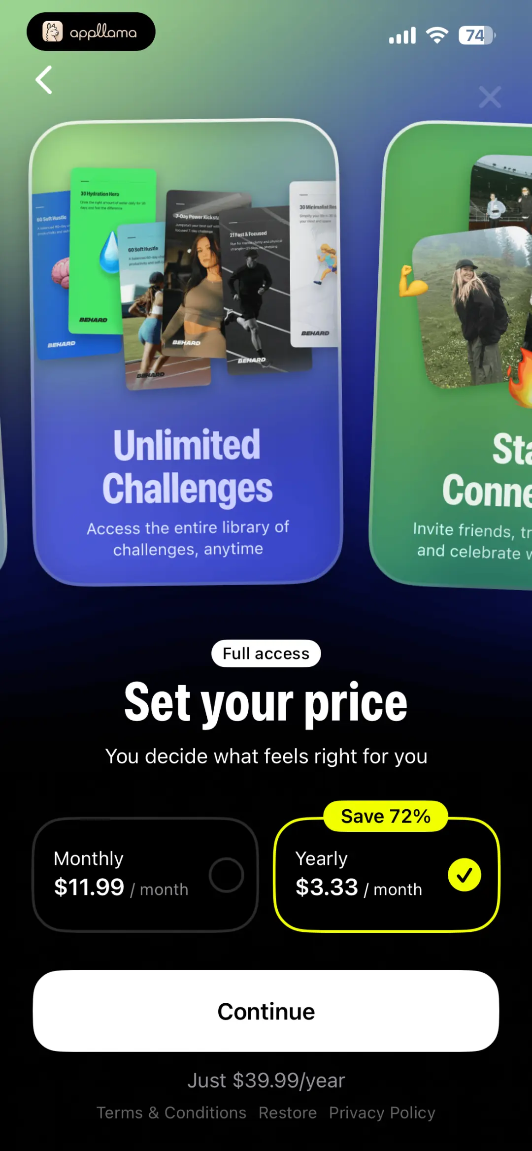 Set Your Price Paywall