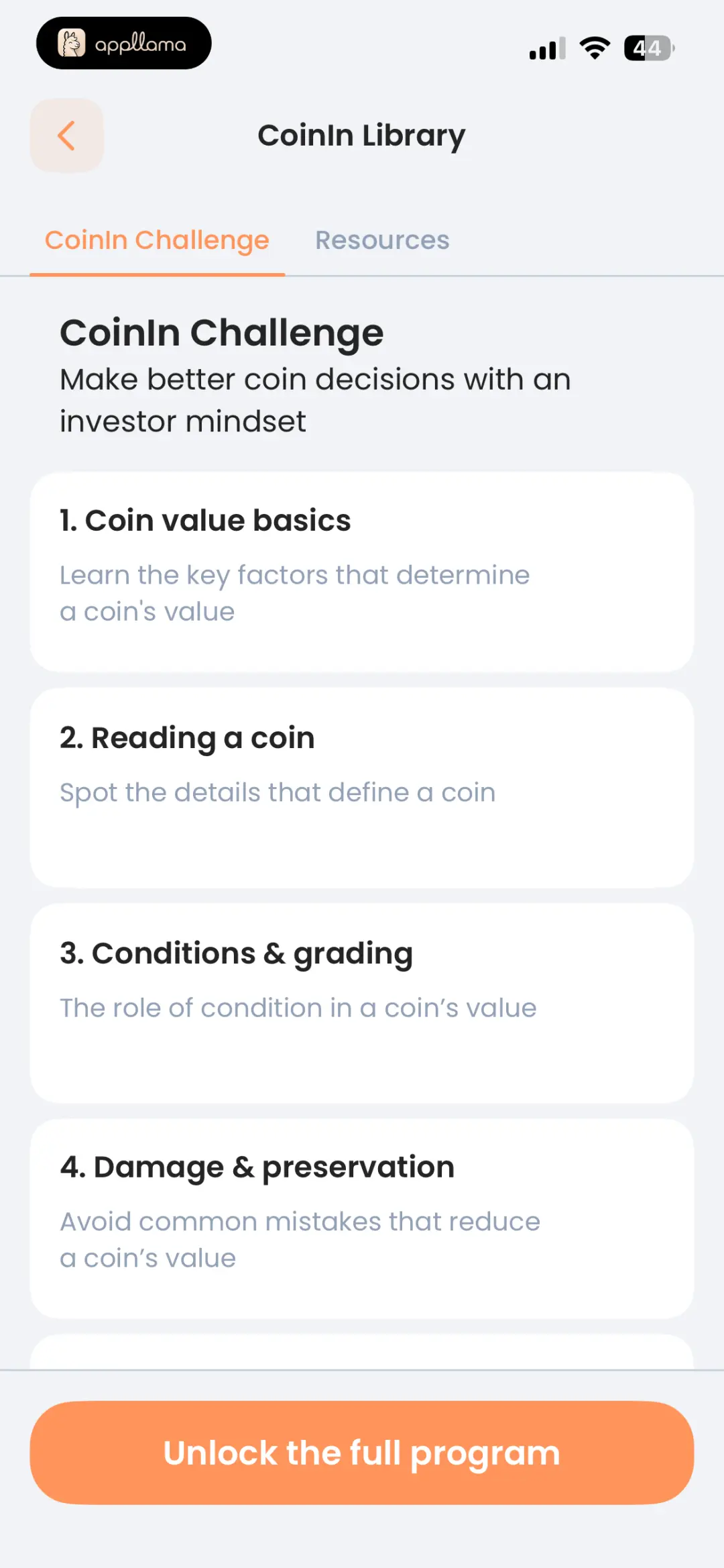 Coin Challenge Lessons