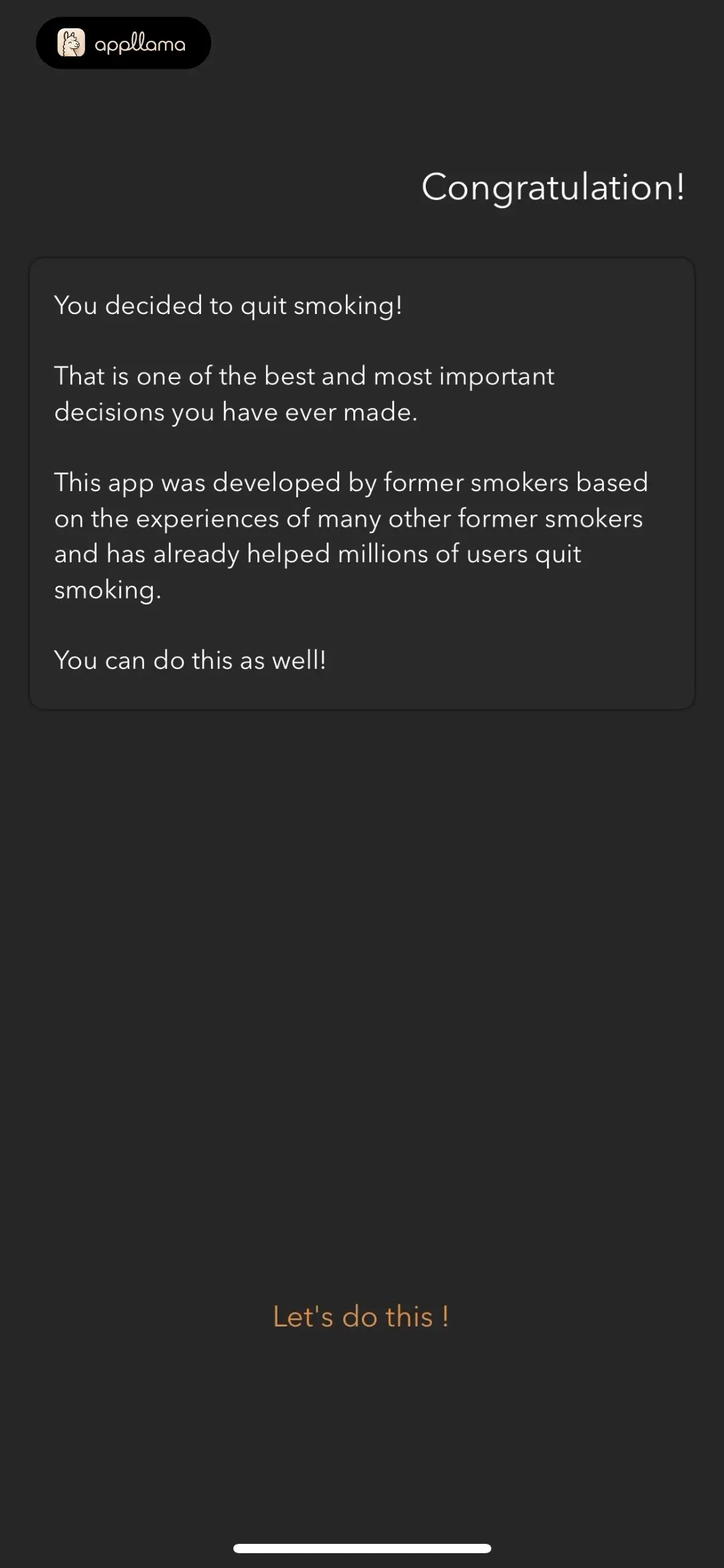 Quit Smoking Welcome