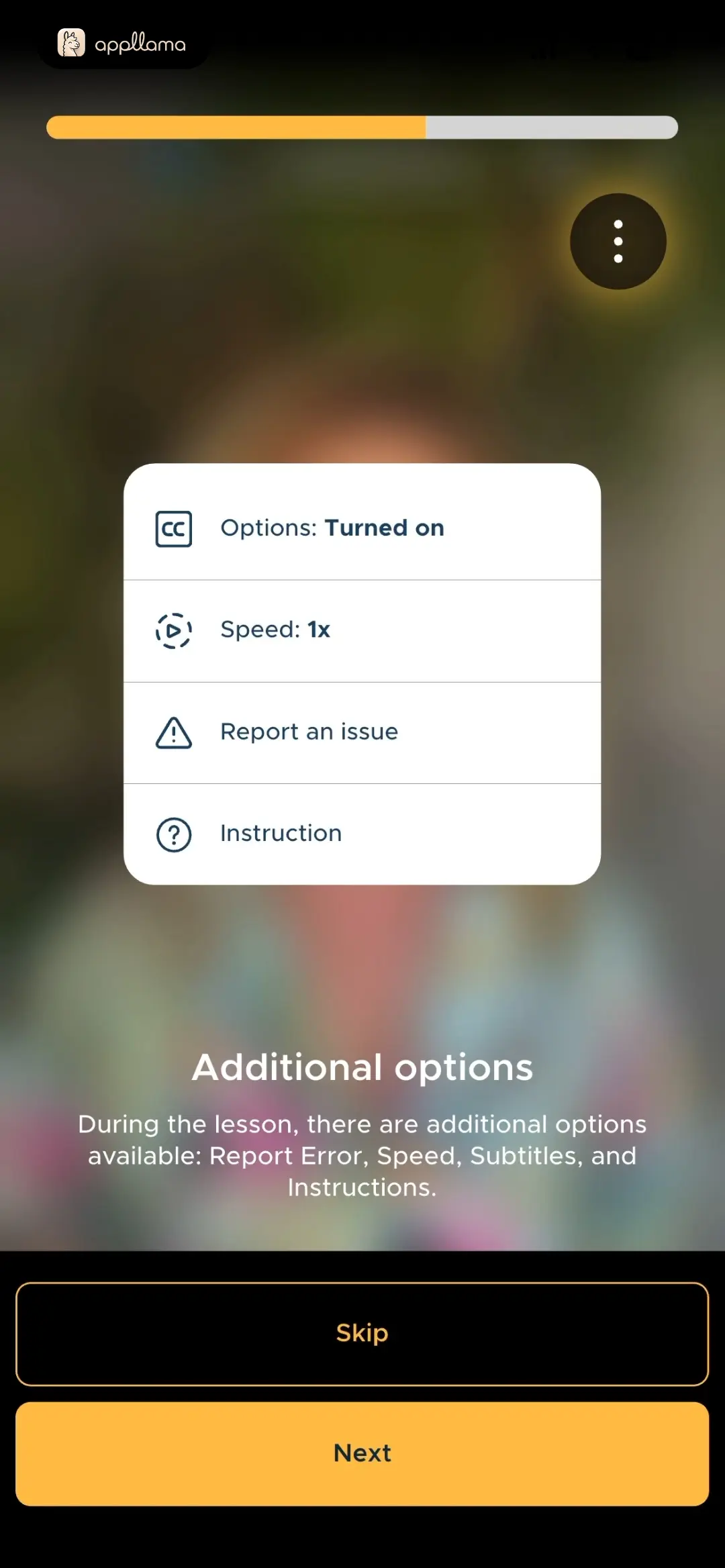 More Options Tip