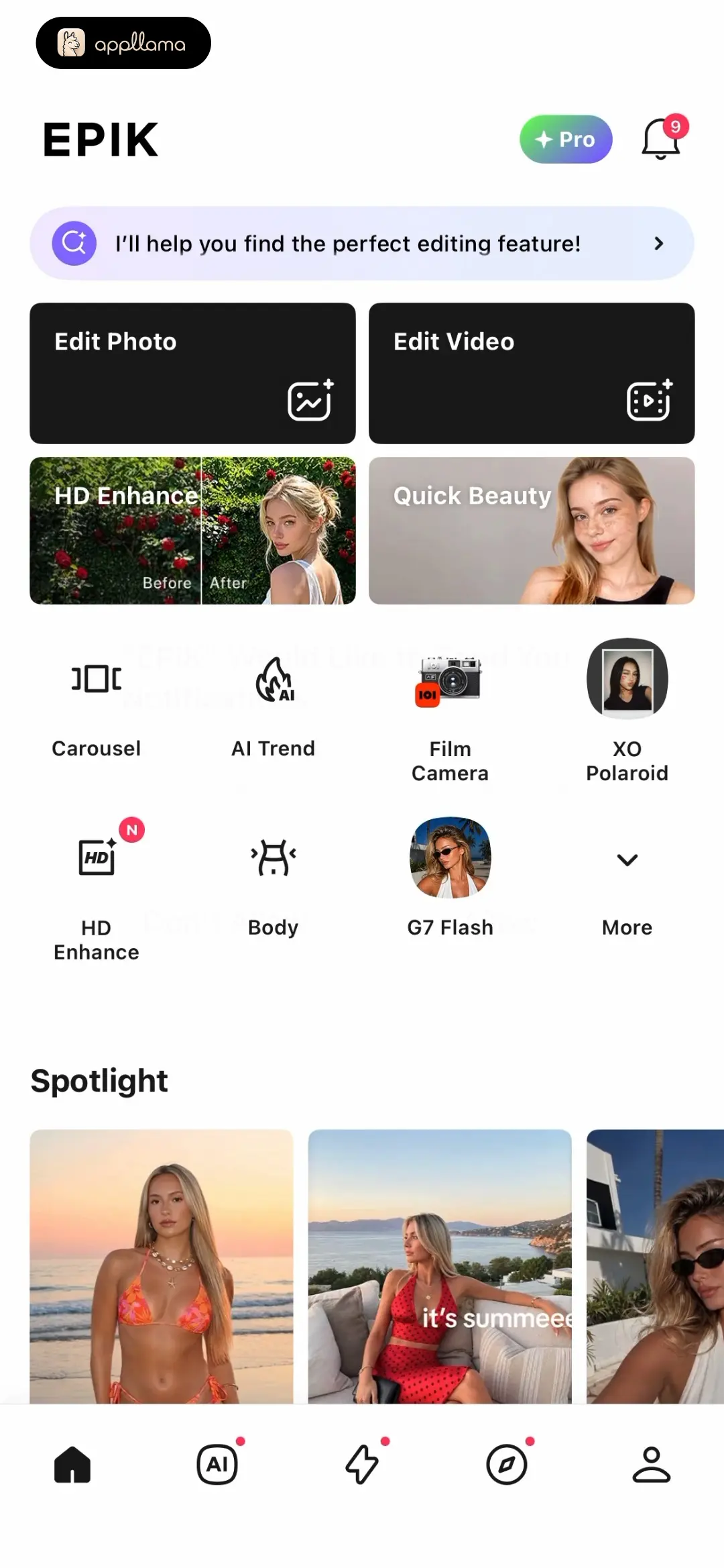 EPIK - AI Photo & Video Editor Home