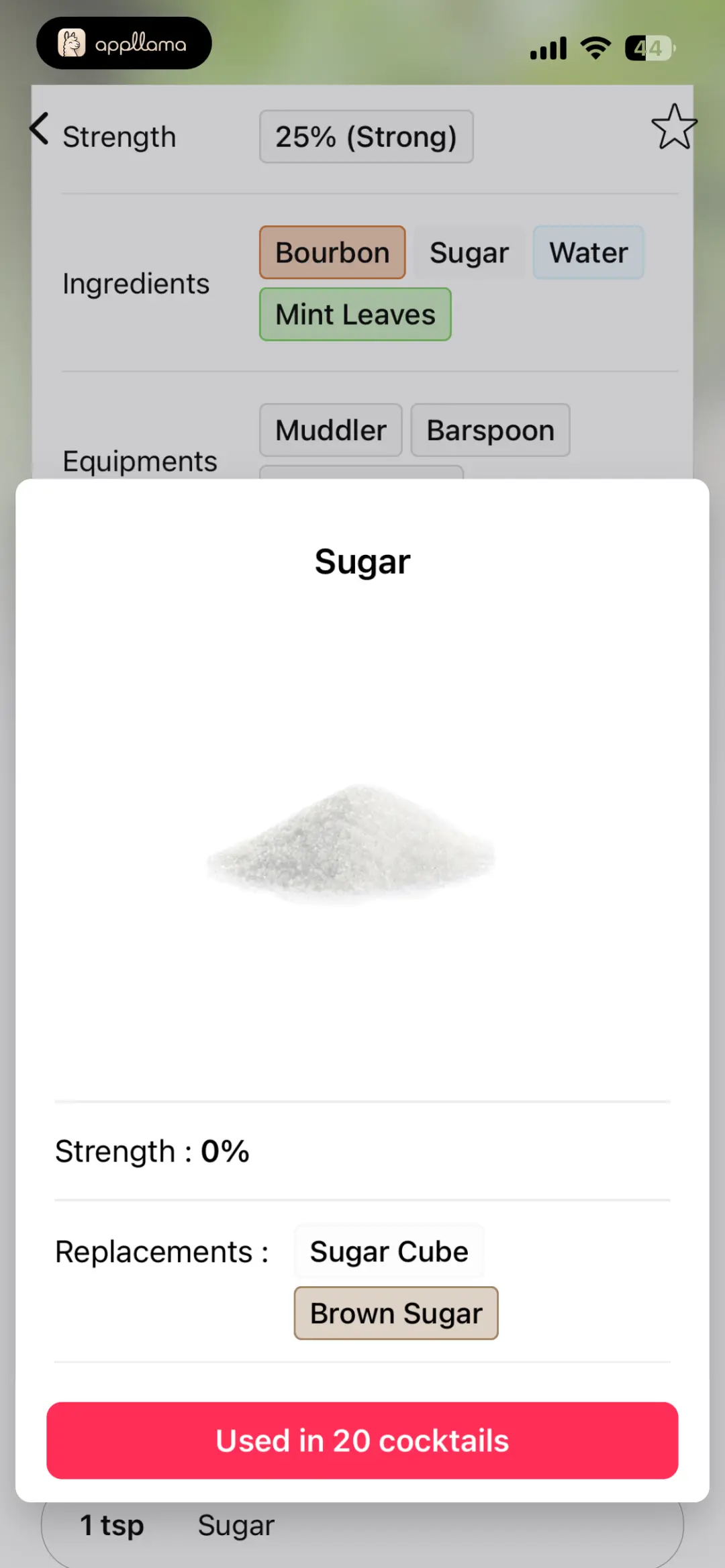 Sugar Ingredient Sheet
