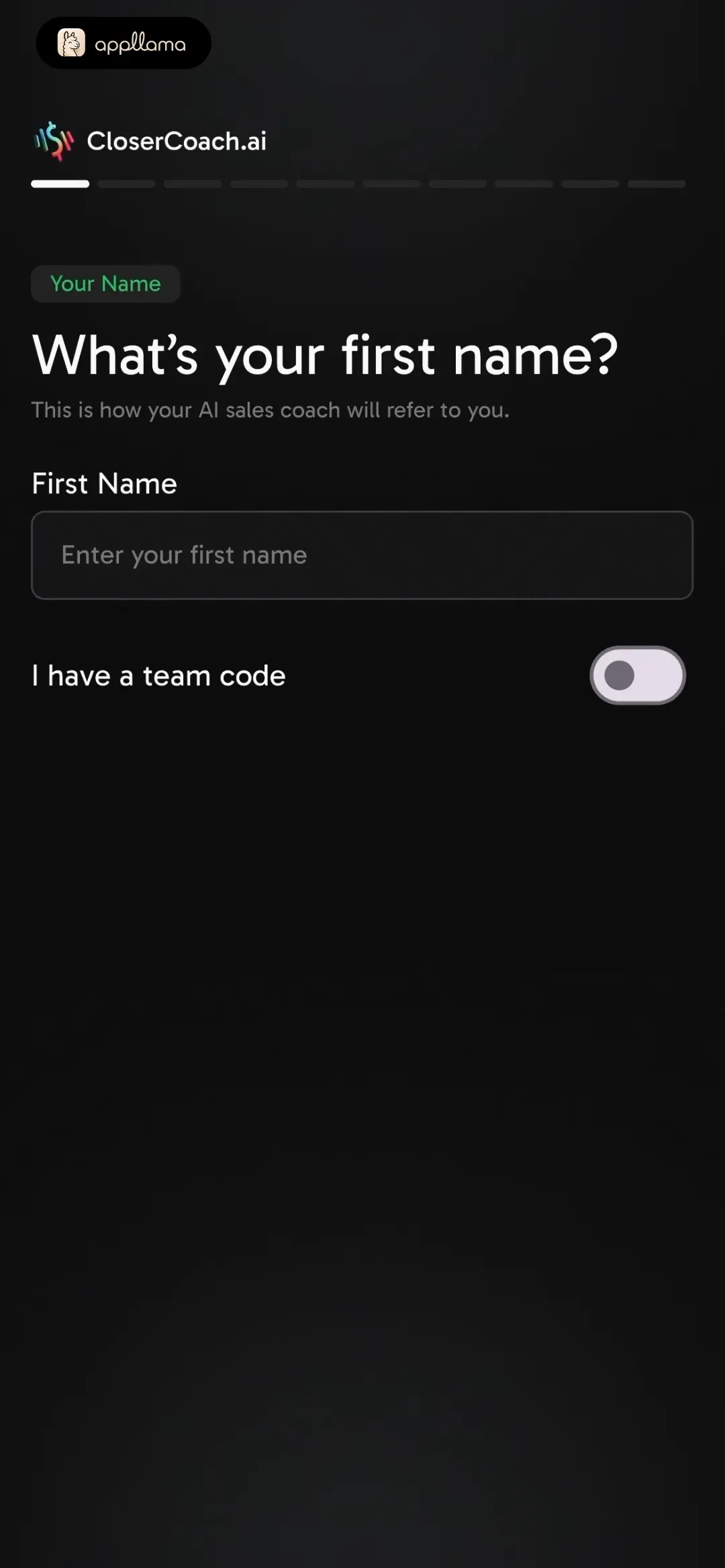 First Name Entry